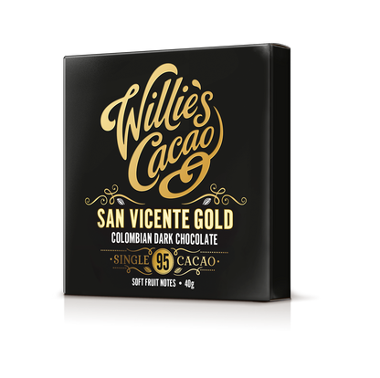 San Vicente 95% Dark Chocolate bar. Soft Fruit Notes. Vegan