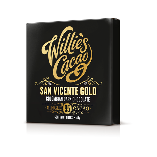 San Vicente 95% Dark Chocolate bar. Soft Fruit Notes. Vegan