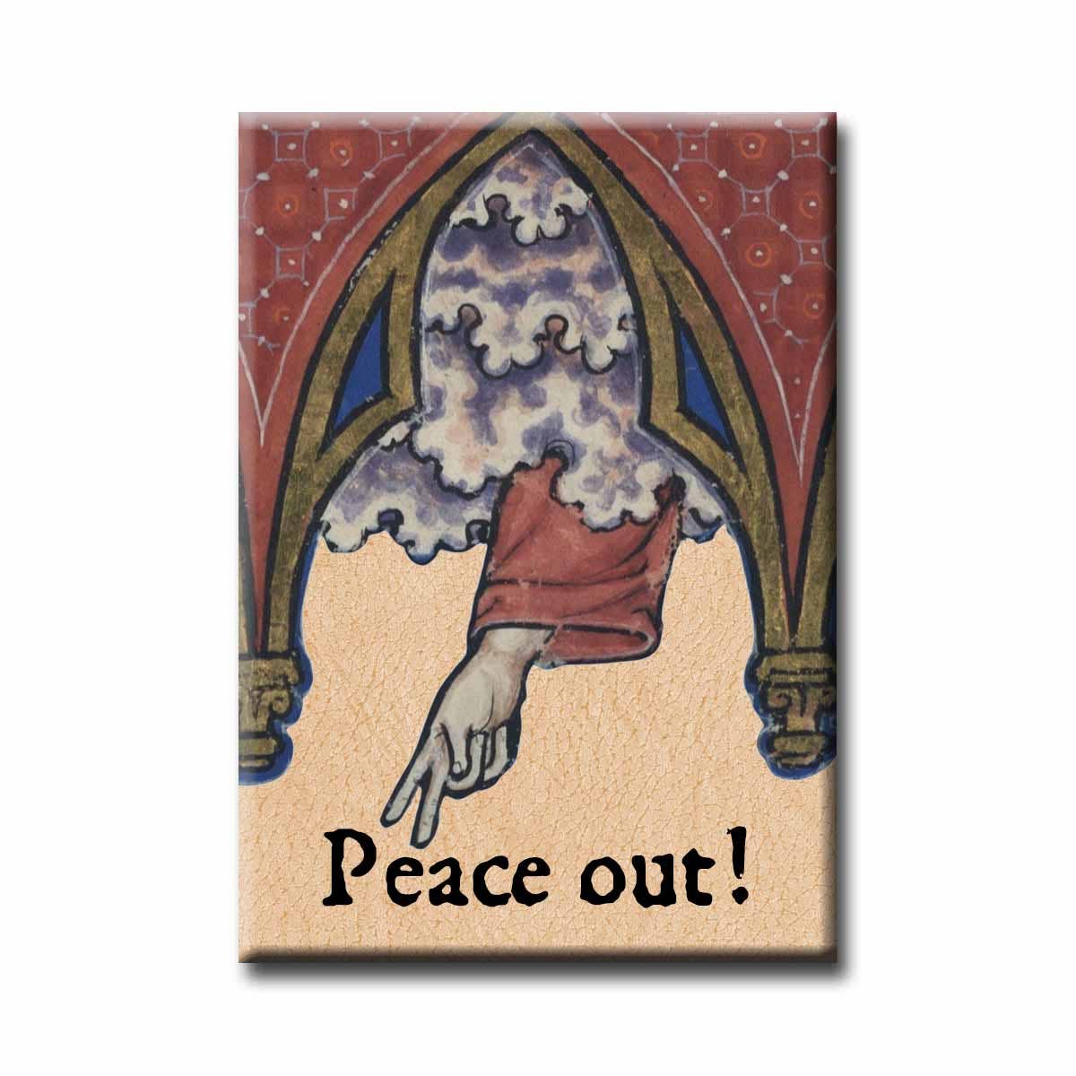 Medieval Marginalia Peace Out Refrigerator Magnet
