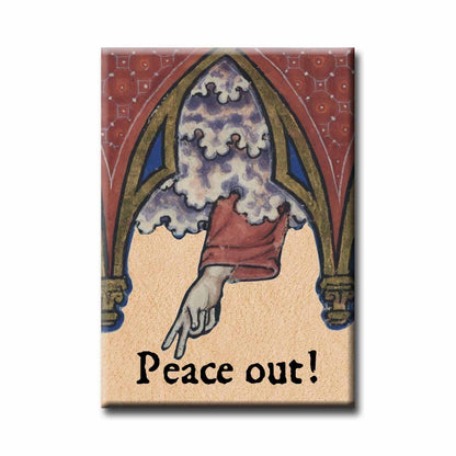Medieval Marginalia Peace Out Refrigerator Magnet