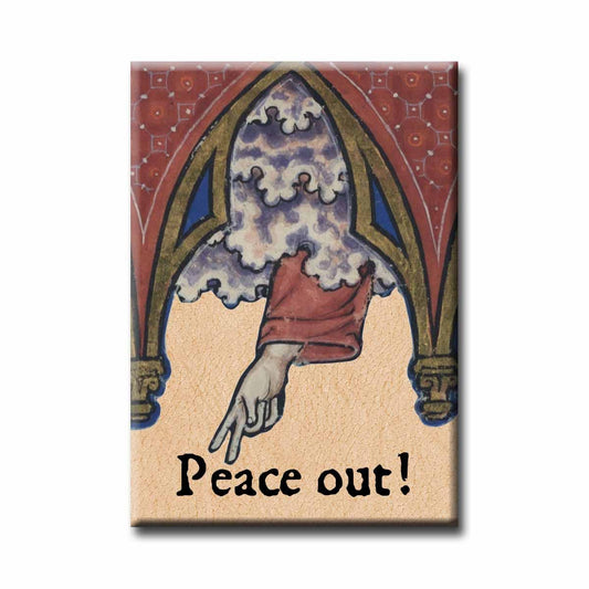 Medieval Marginalia Peace Out Refrigerator Magnet