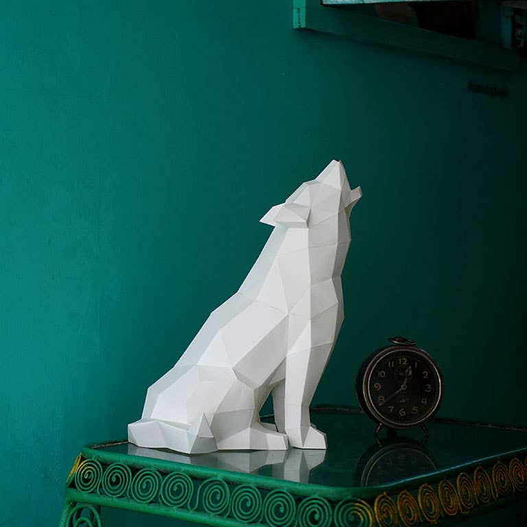 Wolf 3D PaperCraft Origami Model, Paper Lamp