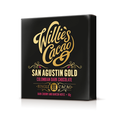 San Augustin 88% Dark Chocolate bar. Red Fruit notes. Vegan