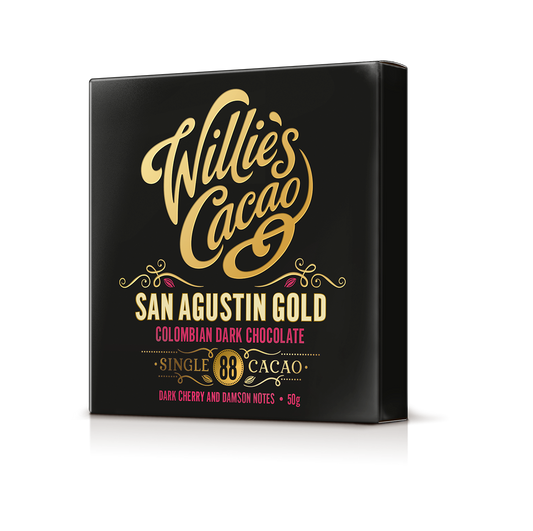 San Augustin 88% Dark Chocolate bar. Red Fruit notes. Vegan