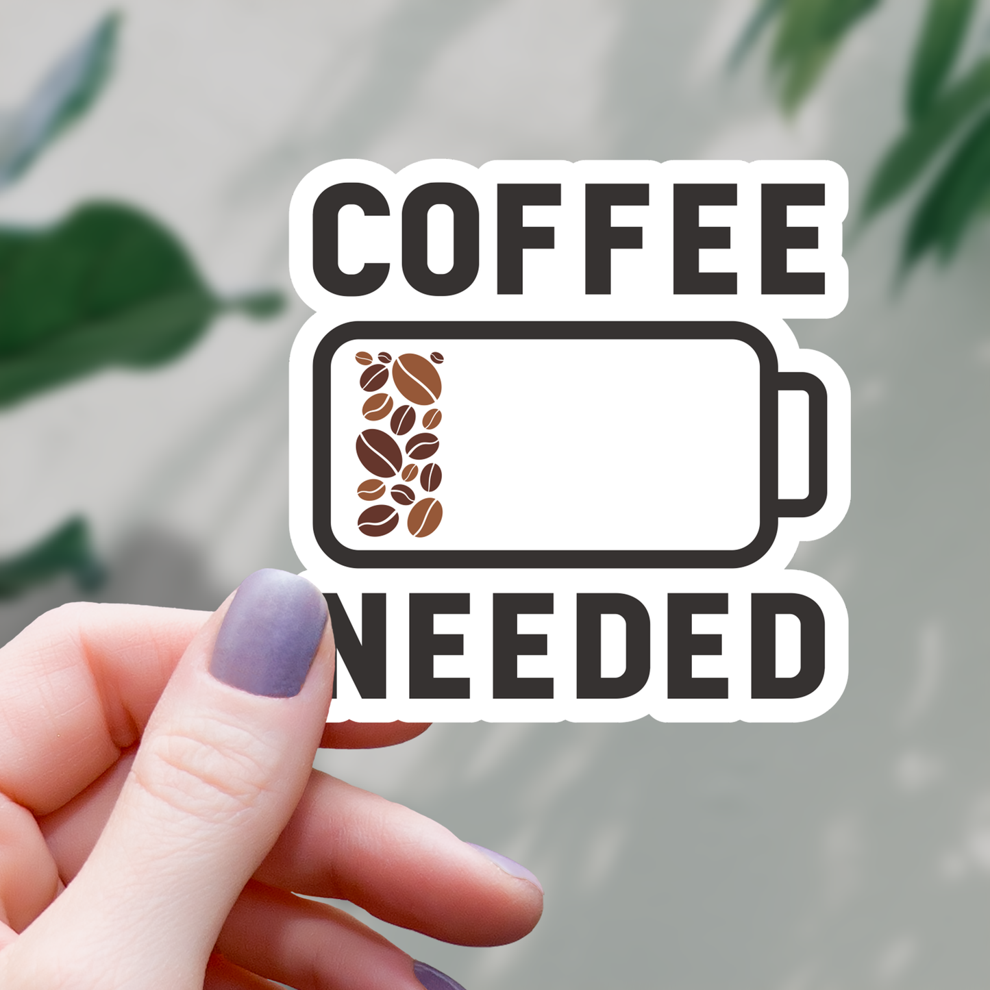 Coffee Needed Battery Sticker - 3"