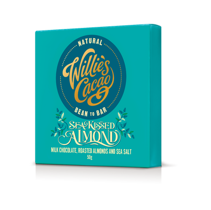 Sea Kissed Almond. Milk Chocolate bar w. Almonds & Sea Salt