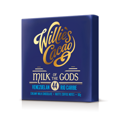 Milk of the Gods. Rio Caribe 44% milk chocolate. 50g bar