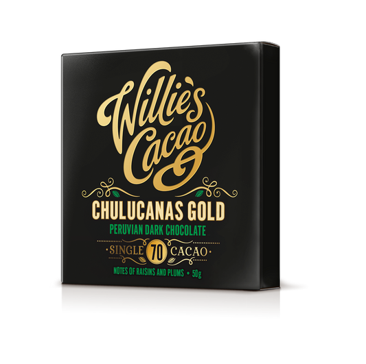 Chulucanas 70% dark chocolate. Raisin notes. Vegan. 50g bar