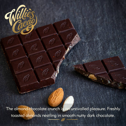 Almendra. Dark Chocolate Bar with Roasted Almonds. Vegan