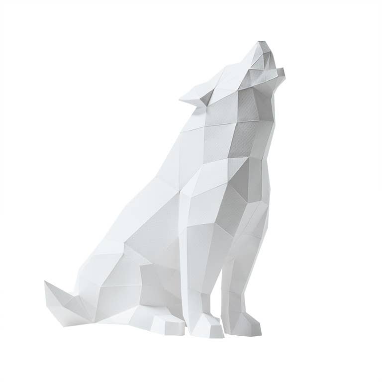 Wolf 3D PaperCraft Origami Model, Paper Lamp