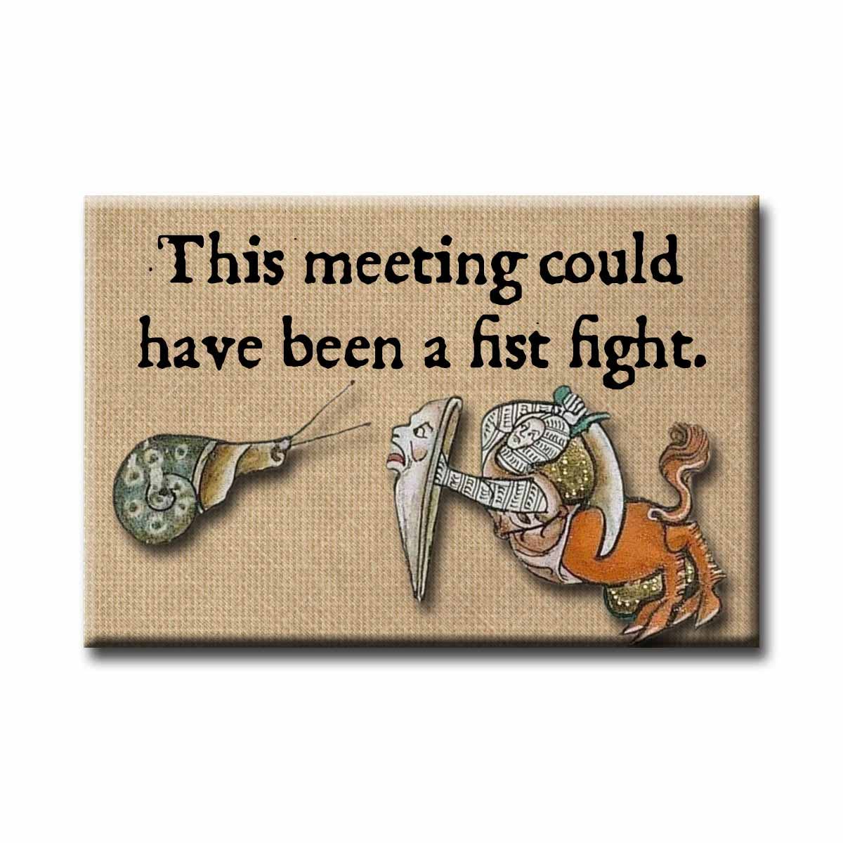 Medieval Marginalia Fist Fight Refrigerator Magnet