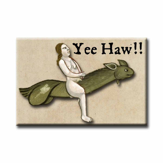 Medieval Marginalia Yee Haw Refrigerator Magnet