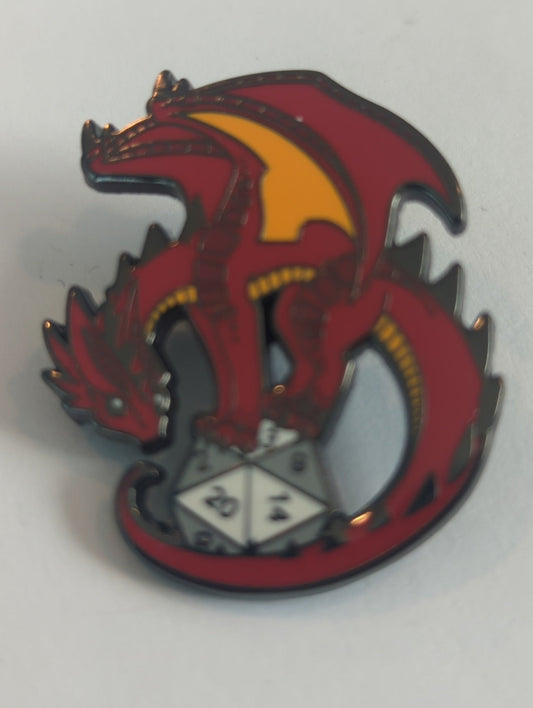D20 Dragon Enamel Pin