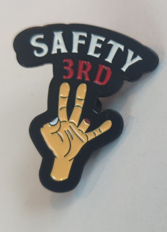 Safety 3rd Third Enamel Pin