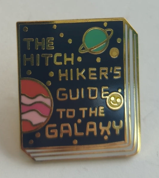 Hitchhiker's Guide to the Galaxy Book Cover - H2G2 Hitchhiker Enamel Pin