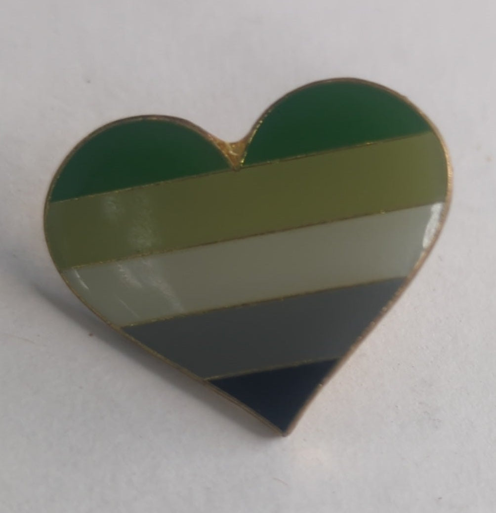 Aromantic Pride Heart Enamel Pin