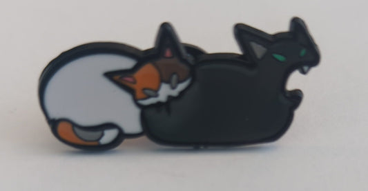 Chomp Kitties Cats Biting Enamel Pin