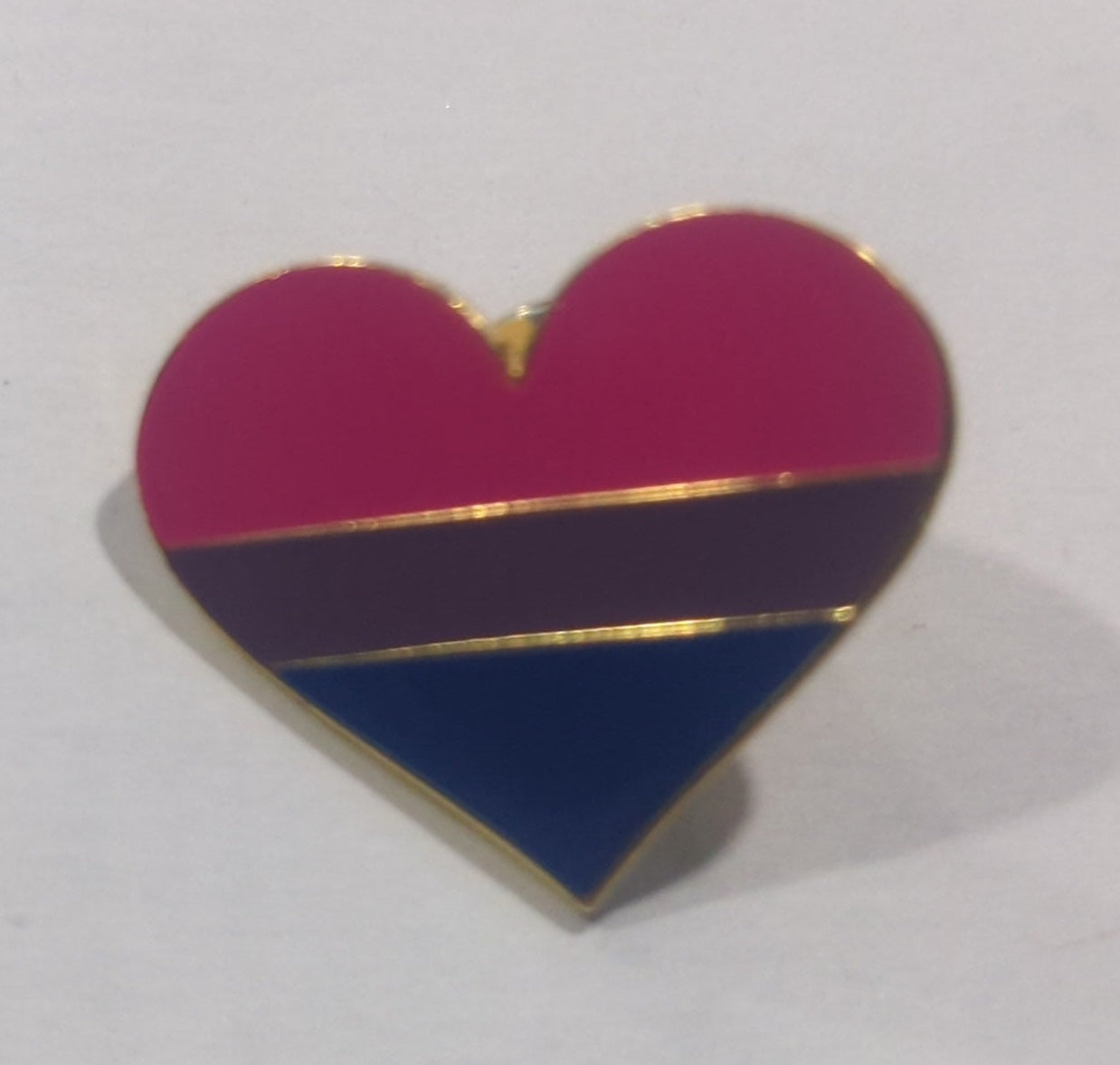 Bisexual Pride Heart Enamel Pin