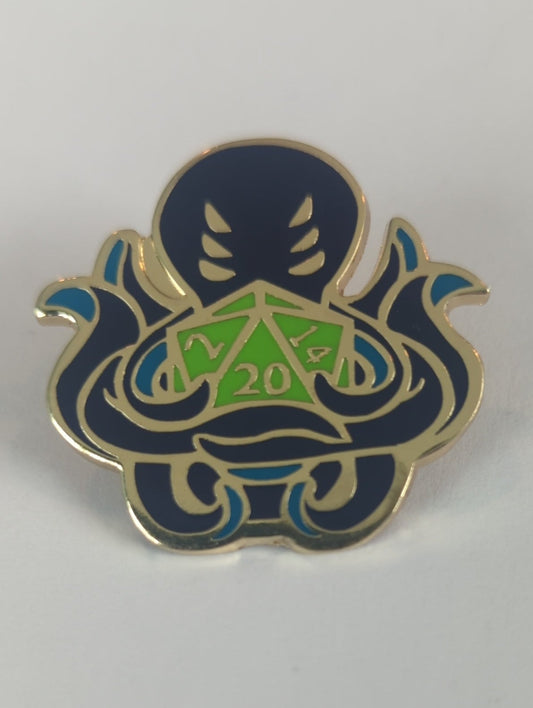 D20 Kraken Enamel Pin