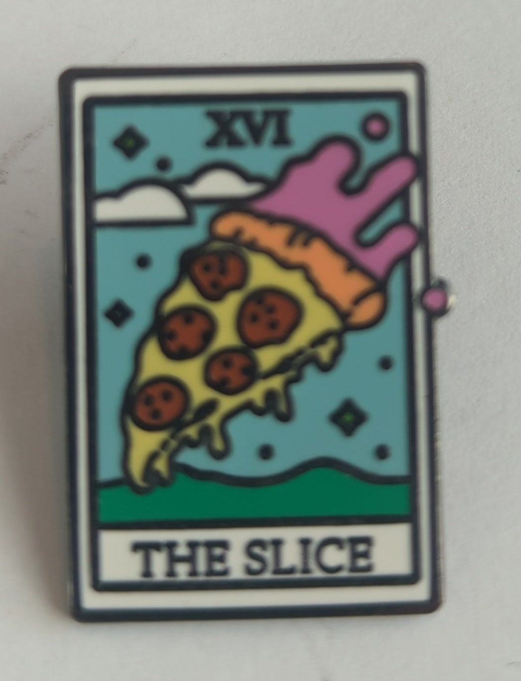The Slice Tarot Card Enamel Pin