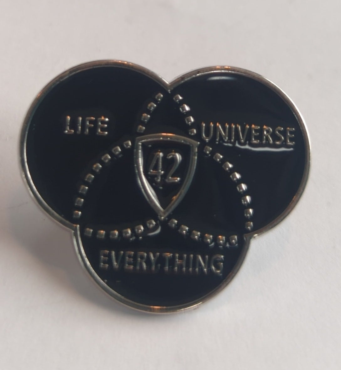 Life, The Universe, and Everything 42 Venn Diagram - H2G2 Hitchhiker Enamel Pin