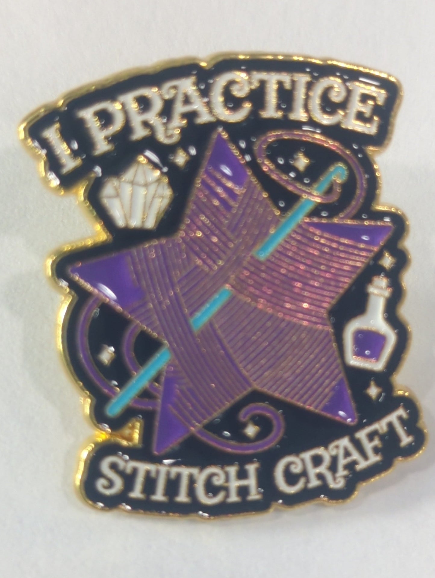 I Practace Stitchcraft Enamel Pin