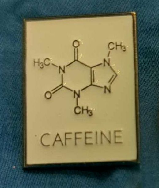 Caffeine Molecule Pin
