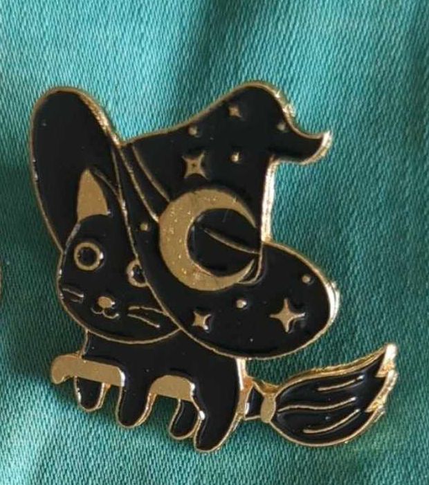 Witchy Black Cat Enamel Pin