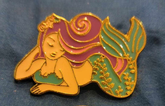 Pink and Purple Haired Mermaid pin