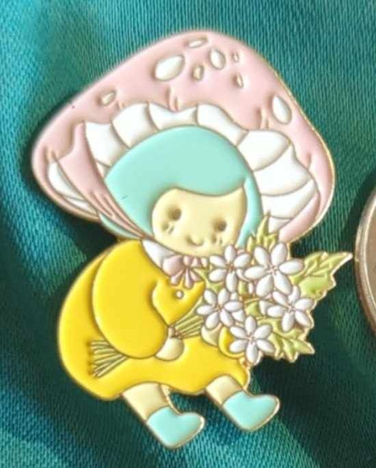 Mushroom Girl Pastel Enamel Pin