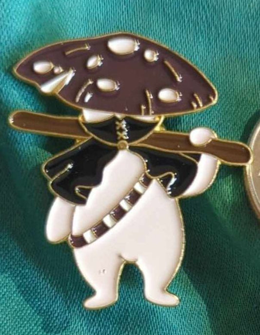 Mushroom Samurai Enamel Pin