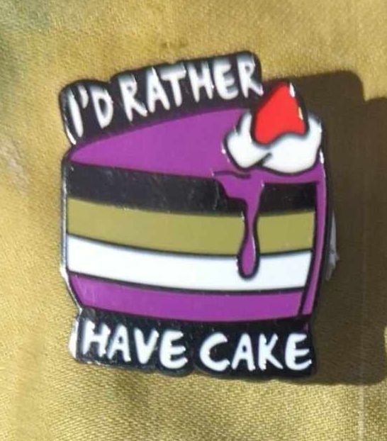 I'd Rather Have Cake Asexual (Ace) Pride Pin