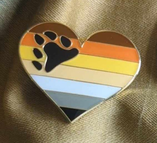 Bear Pride Heart Pin