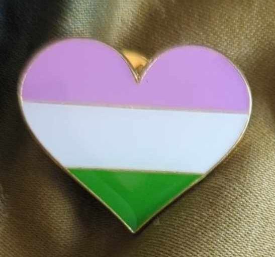 Genderqueer Pride Heart Pin