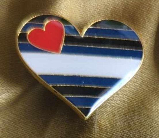 Leather Pride Heart Pin
