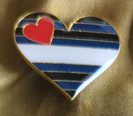 Leather Pride Heart Pin