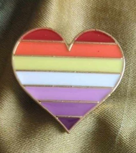 Lesbian Pride Heart Pin