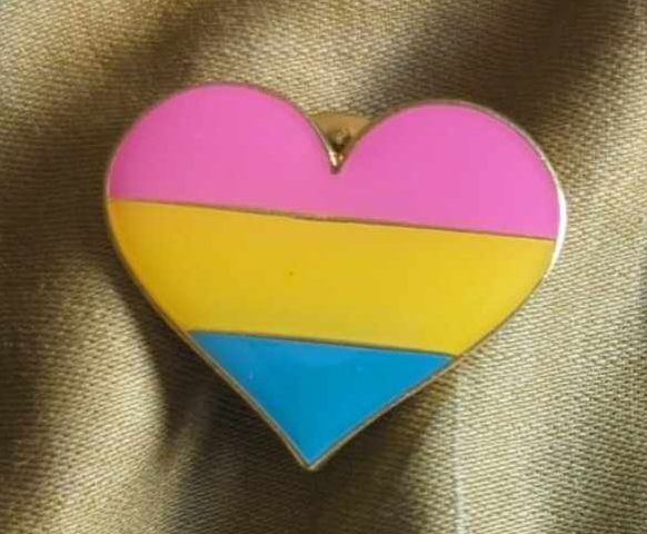 Pansexual Pride Heart Pin