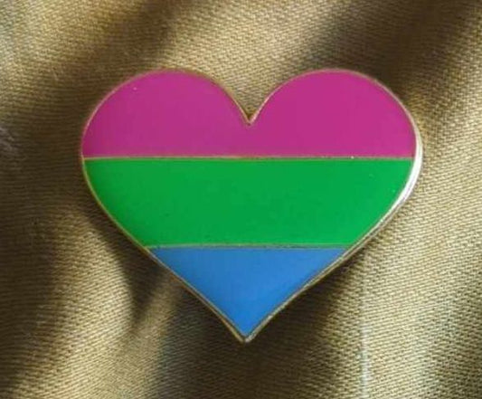 Polysexual Pride Heart Pin