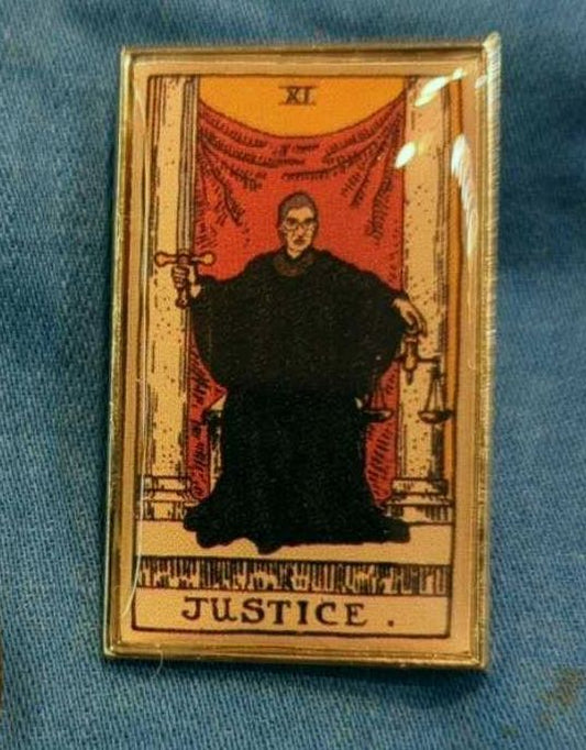 Ruth Bader Ginsberg as Justice Tarot Card Pin