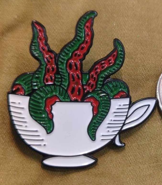 Tentacle in a Teacup Cthlulu Enamel Pin